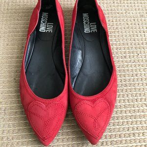 Moschino Women's Red Flats Shoes